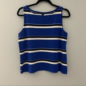 Women’s Ann Taylor blue striped sleeveless blouse